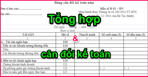 cách đọc bảng cân đối kế toán