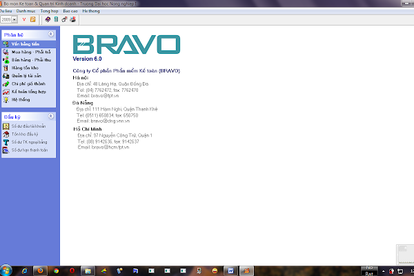 Giao diện phần mềm Bravo