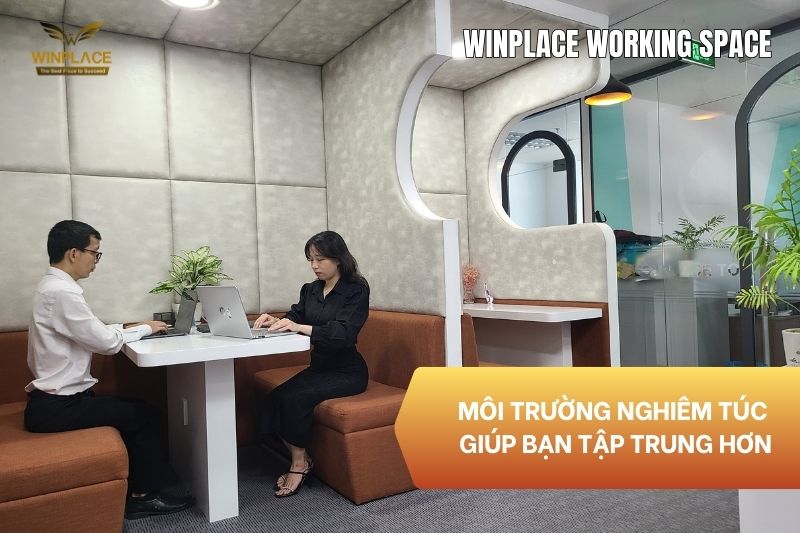 Không gian chỗ ngồi làm việc linh hoạt yên tĩnh tại WinPlace